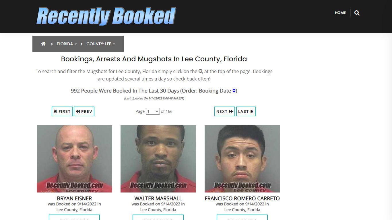 Recent bookings, Arrests, Mugshots in Lee County, Florida - Recently Booked