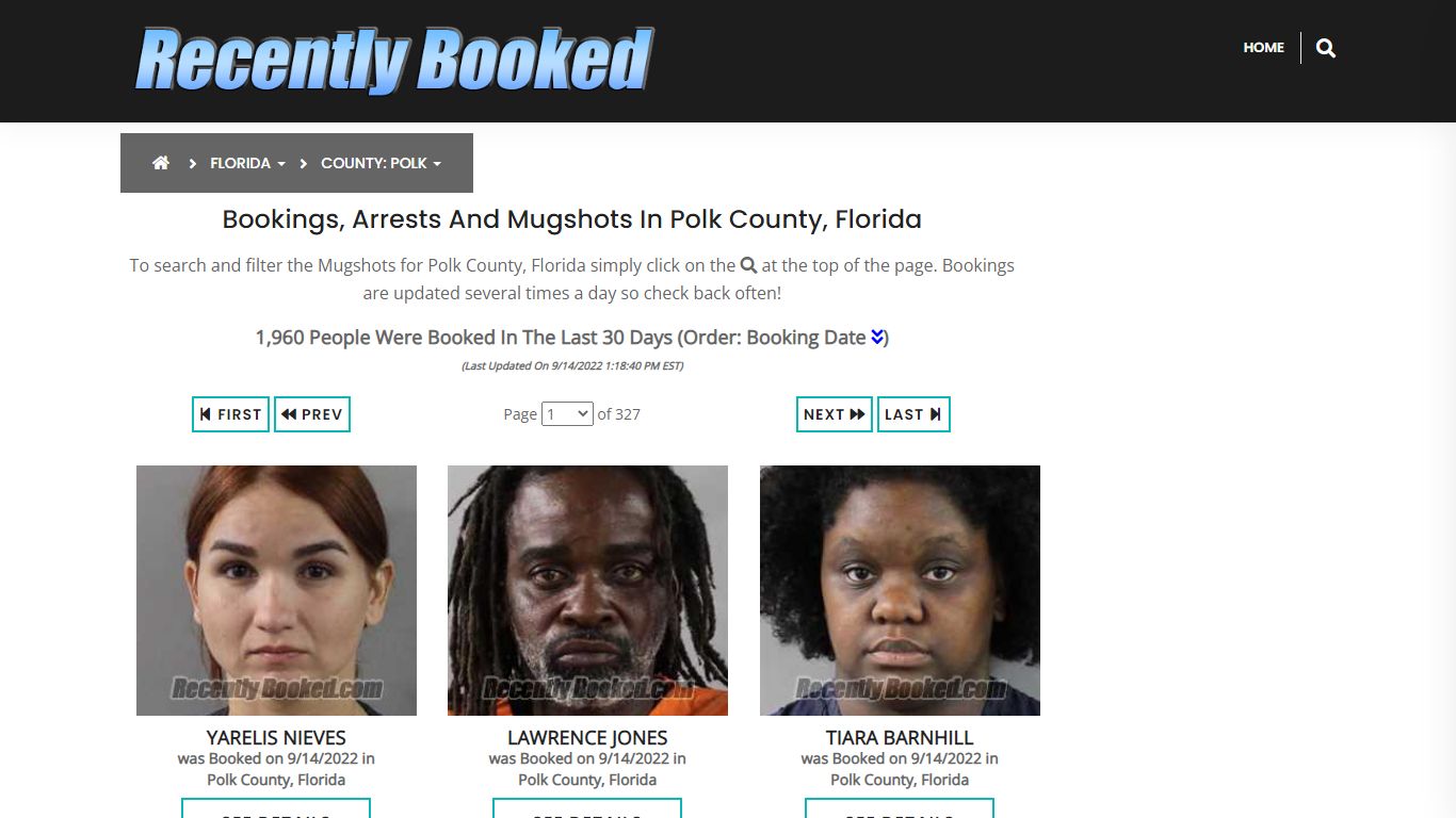 Recent bookings, Arrests, Mugshots in Polk County, Florida